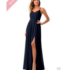 Azazie Darcy dress in dark navy